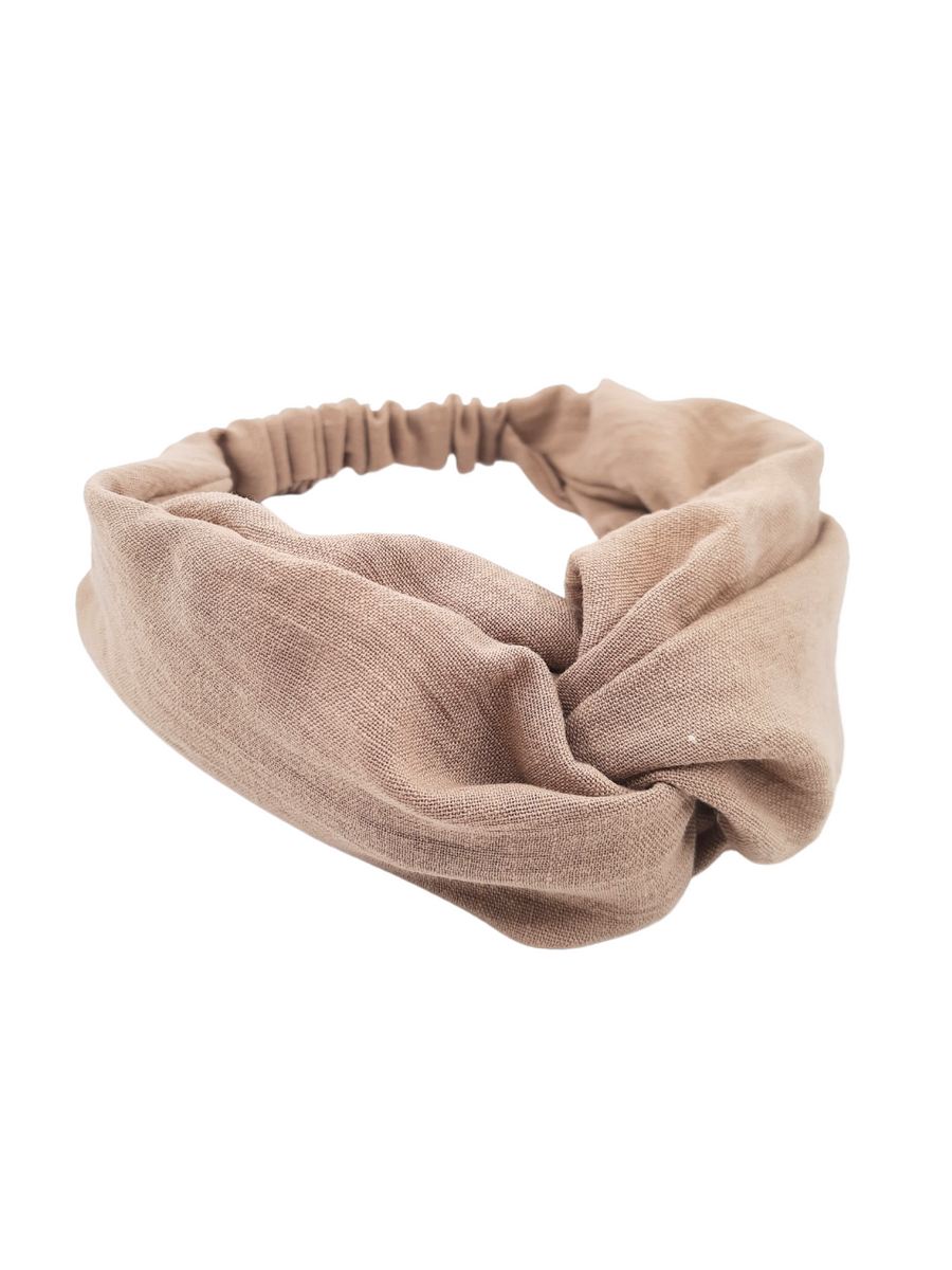 Alile Elastic Knot-Detailed Linen Hair Band